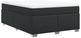 Cama com molas/colchão 160x200 cm couro artificial preto