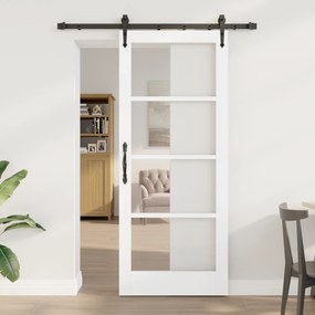 Porta Deslizante vidaXL com Conjunto de Ferragens 'ORKDAL'Branca 83x202 cm