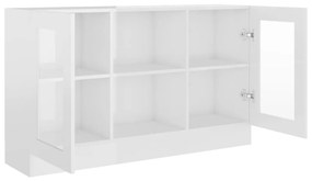 Armário vitrine derivados de madeira branco brilhante
