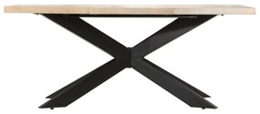 Mesa de jantar 180x90x76 cm madeira mangueira maciça branqueada