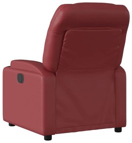 Poltrona massagens reclin. elétrica couro artif. vermelho-tinto