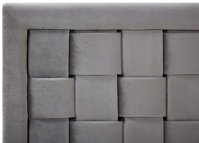 Cama de casal em veludo cinzento 180 x 200 cm LIMOUX Beliani