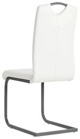 Cadeiras de jantar cantilever 4 pcs couro artificial branco