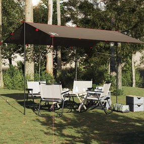 Lona de campismo 406x306 cm impermeável castanho
