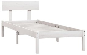 Estrutura cama pequena solteiro UK 75x190cm pinho maciço branco