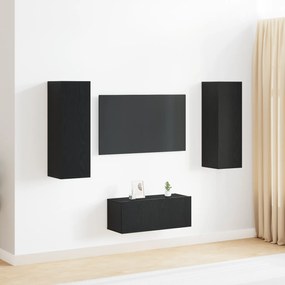 Conjunto de Móveis para TV vidaXL de 3 Peças Montado na Parede em Carv