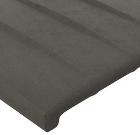 Cabeceira cama c/ luzes LED veludo 93x16x78/88cm cinza-escuro
