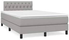 Cama boxspring com colchão 120x190 cm tecido cinzento-claro