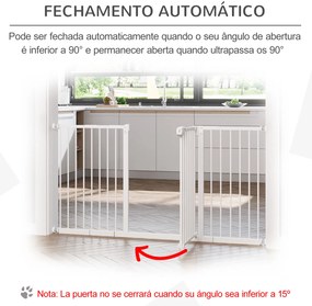 Barreira de Segurança Extensível para Portas e Escadas com Fecho Automático Sistema de Duplo Bloqueio 74x148-76cm Branco