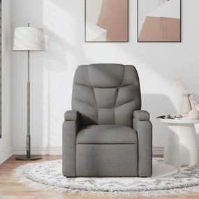 Poltrona de massagens reclinável tecido cinzento-escuro