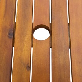 7 pcs conjunto de jantar exterior madeira acácia maciça