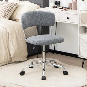 Cadeira giratória com assento e encosto estofados e altura ajustável para Home Office 60 x 60 x 73-82 cm Cinza