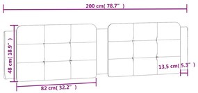 Almofadão de cabeceira 200 cm couro artificial cappuccino