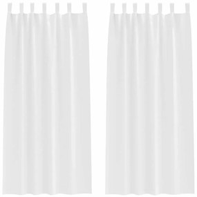 Cortinas com cortinas 2 pcs Branco Puro 260 x 140 cm Poliéster