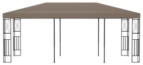 Gazebo 6x3 m tecido cinzento-acastanhado
