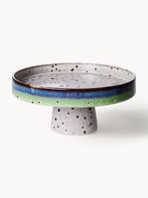 Prato de bolo artesanal com vidrado reativo 70's