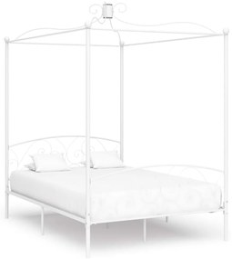 Estrutura de cama com dossel 120x200 cm metal branco