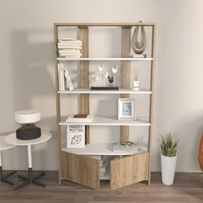 Estante Elena – Branco e Nogueira – 93,6 cm x 160 cm x 31,5 cm