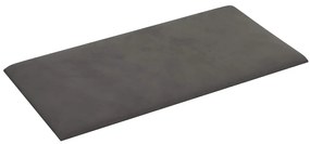 Painel de parede 12 pcs 60x30 cm veludo 2,16 m² cinza-escuro