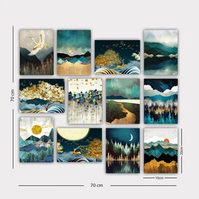 Pintura Decorativa em MDF 12MDF44YS – Multicolor – 20 x 15 cm (12 Peça