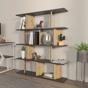 Estante Grace – Preto Carvalho – 120 cm x 141 cm x 24,6 cm