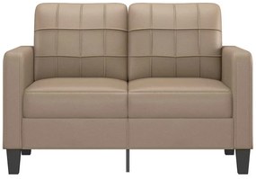 Sofá de 2 lugares 120 cm couro artificial cor cappuccino