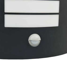 Luz de Parede Exterior com Sensor 2 pcs Preto Aço Inoxidável IP44