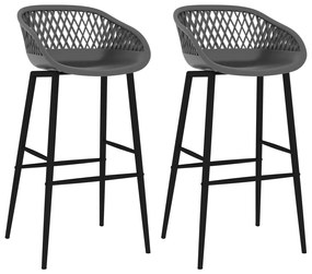 vidaXL Cadeiras de bar 2 pcs cinzento
