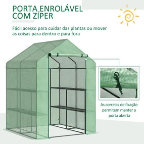 Estufa de Jardim com Prateleiras