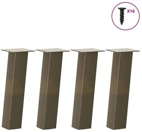 vidaXL Pés para mesa de centro 4 peças aço natural 42 cm aço