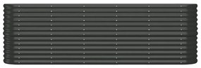 Canteiro elevado jardim 224x40x68 aço revestido a pó antracite