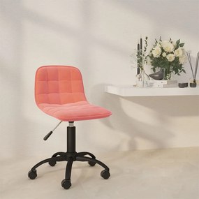 vidaXL Cadeira de jantar giratória veludo rosa