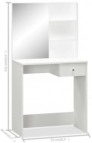 Toucador em aglomerado 75x40x141 cm branco