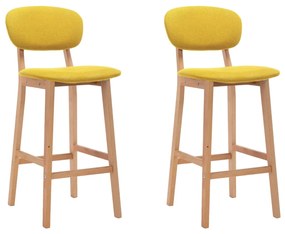 Bancos de bar 2 pcs tecido amarelo mostarda