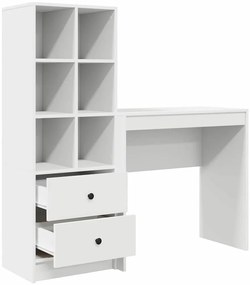 Mesa com Armazenamento Branca Madeira Engenheirada
