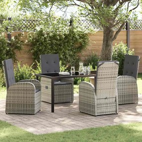 vidaXL Conjunto de Jantar para Jardim 5 pcs Cinzento 160 x 80 x 73 cm