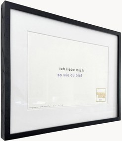 Quadro artesanal em papel com moldura Ich Liebe Mich So Wie Du Bist, peça única
