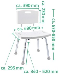RIDDER Cadeira de casa de banho 150 kg branco A00602101
