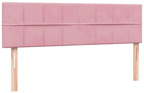 Cama com molas/colchão 140x210 cm veludo Rosa