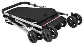Carrinho dobrável para cães 100x49x96 cm tecido linho preto