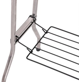 Outsunny Barbecue a Carvão Portátil Barbecue a Carvão Dobrável com Prateleiras de Armazenamento para Jardim Exterior Campismo 104x33x70 cm Prata