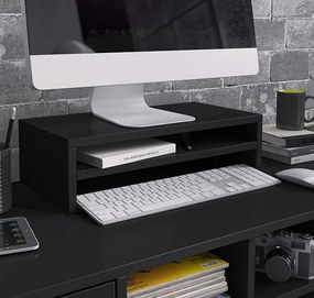 Suporte de Monitor Covas – 46x13 cm – Preto Brilho com 2 Compartimento