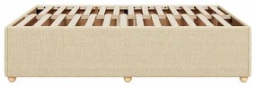 Estrutura de cama sem colchão 140x190 cm tecido cor creme
