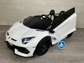 Carro eletrico crianças  Lamborghini Aventador 2 Lugares 24V 2.4G MP4 Branco