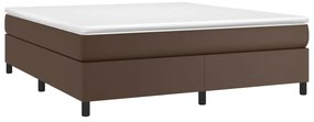 Estrutura de cama 180x200cm couro artificial castanho