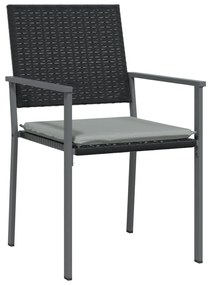 9 pcs conjunto de jantar p/ jardim com almofadões vime PE e aço