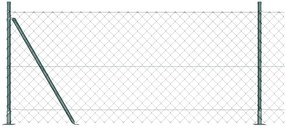 vidaXL Poste de Cerca Verde 10 x 1 m (malha de 60 x 60 mm) Aço e PVC