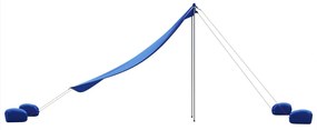 Toldo de praia com âncoras de areia 214x236 cm azul