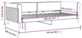 Sofá-cama 90x200 cm veludo azul