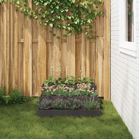 Jardineira com 3 Camadas 90x90x35 cm em Aço Preto